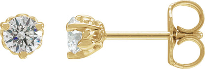 1/3 Ctw Lab-Grown Diamond 3-Prong Fleur-De-Lis Earrings