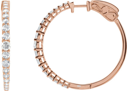 1 1/3 Ctw Lab-Grown Diamond Graduated Hoops