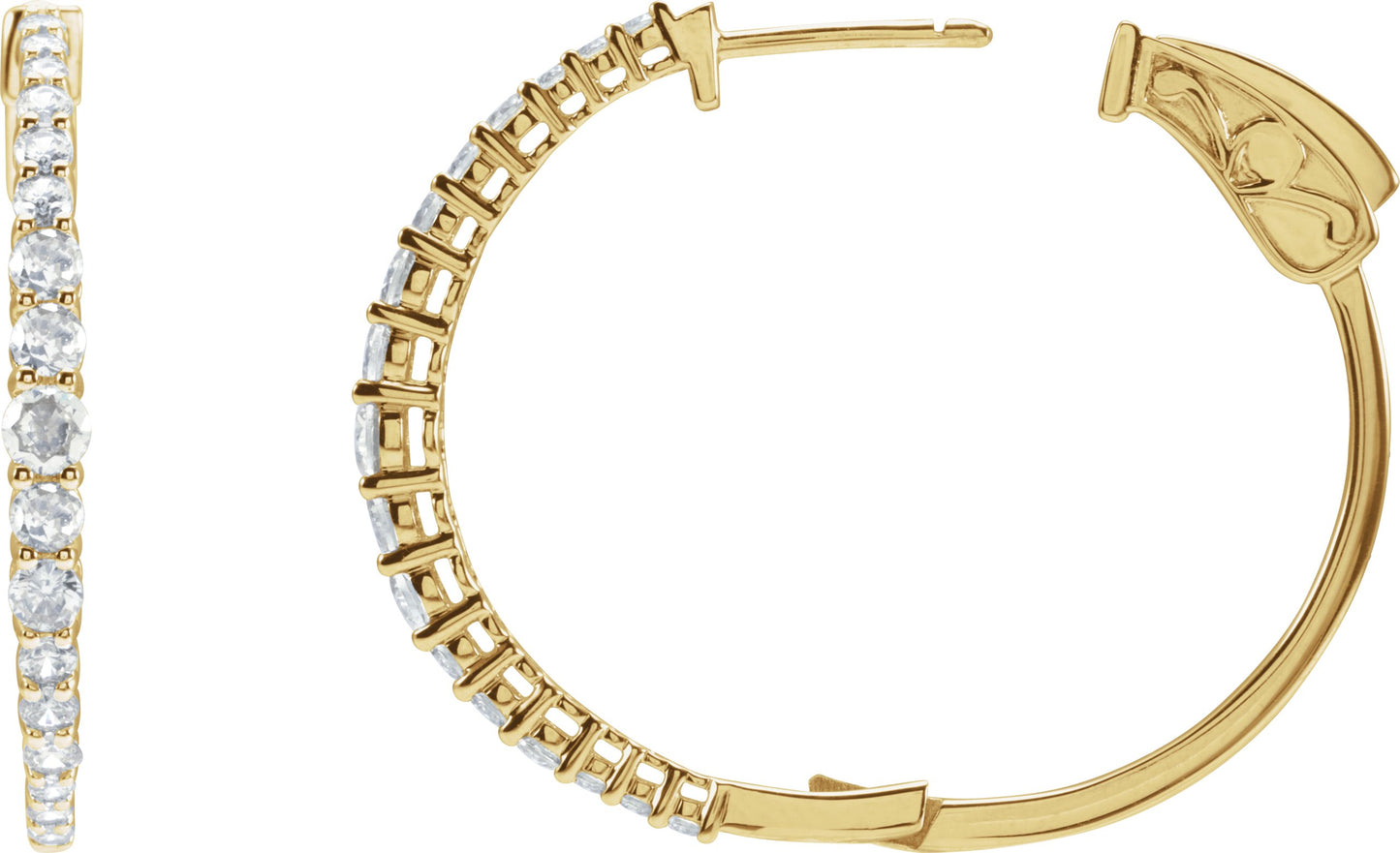 1 1/3 Ctw Lab-Grown Diamond Graduated Hoops - Rose Gold - Lab Grown Diamond