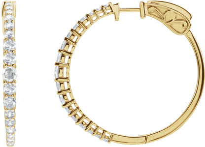 1 1/3 Ctw Lab-Grown Diamond Graduated Hoops - Lab Grown Diamond