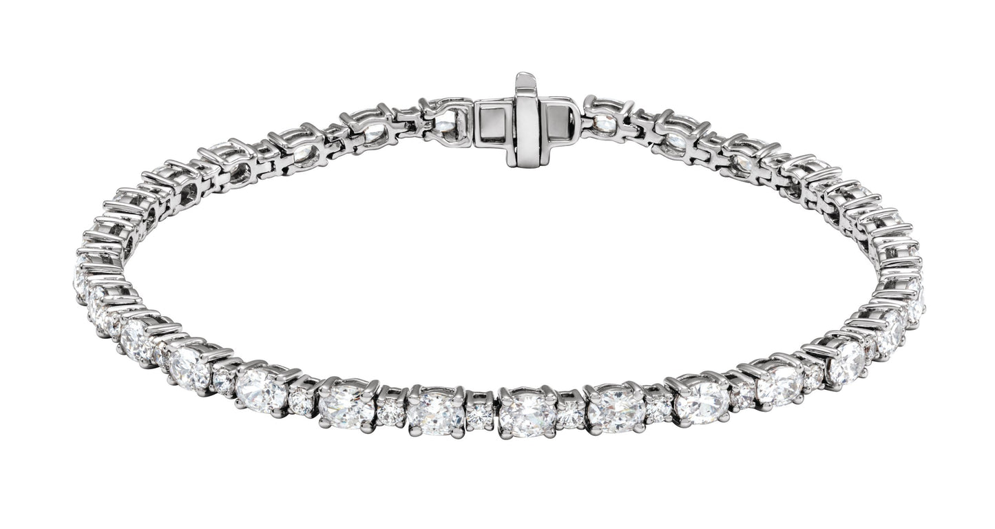 5 1/2 Ctw Oval Lab-Grown Diamond Line Bracelet