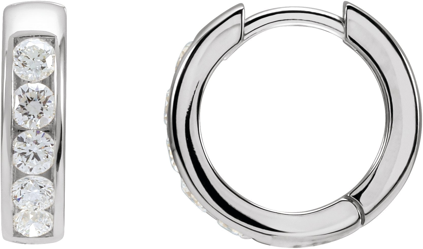 5/8 Ctw Lab Grown Diamond Hinged Hoop Earrings - Lab Grown Diamond