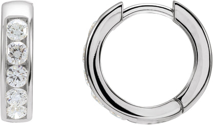 5/8 Ctw Lab Grown Diamond Hinged Hoop Earrings - Lab Grown Diamond