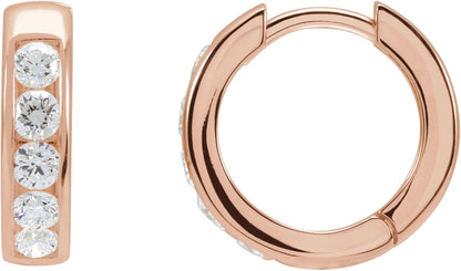 5/8 Ctw Lab Grown Diamond Hinged Hoop Earrings - Rose Gold - Lab Grown Diamond