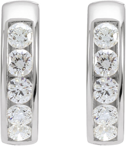 5/8 Ctw Lab Grown Diamond Hinged Hoop Earrings - Yellow Gold - Lab Grown Diamond