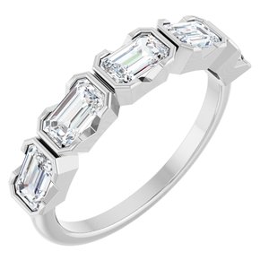 1 1/2 Ctw Emerald Lab-Grown Diamond Anniversary Band