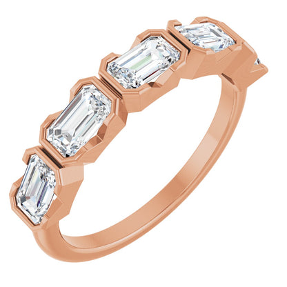 1 1/2 Ctw Emerald Lab-Grown Diamond Anniversary Band