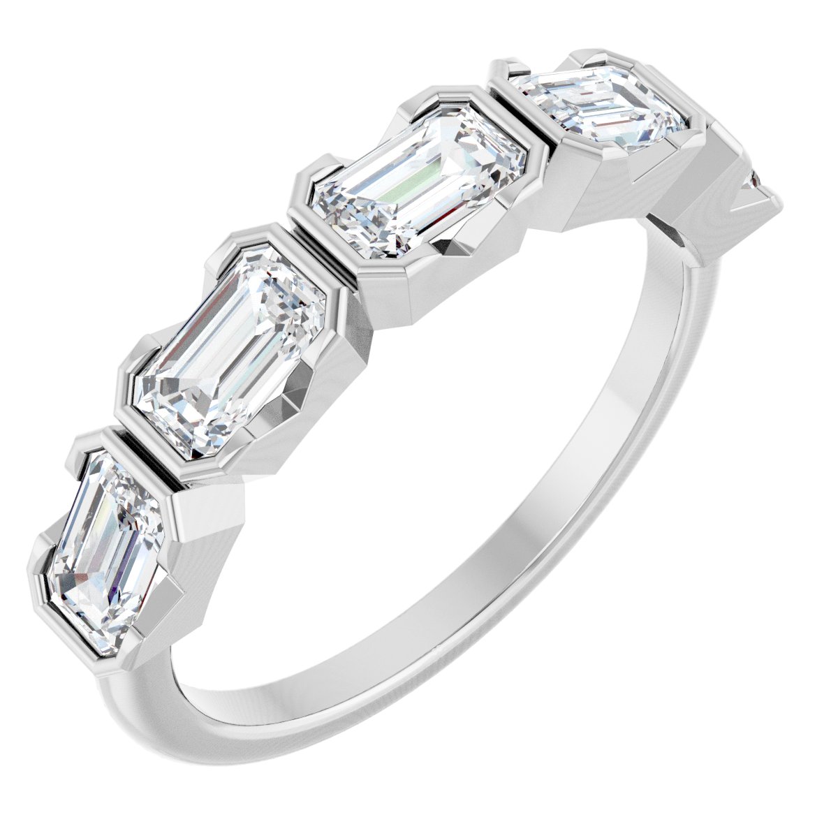 1 1/2 Ctw Emerald Lab-Grown Diamond Anniversary Band