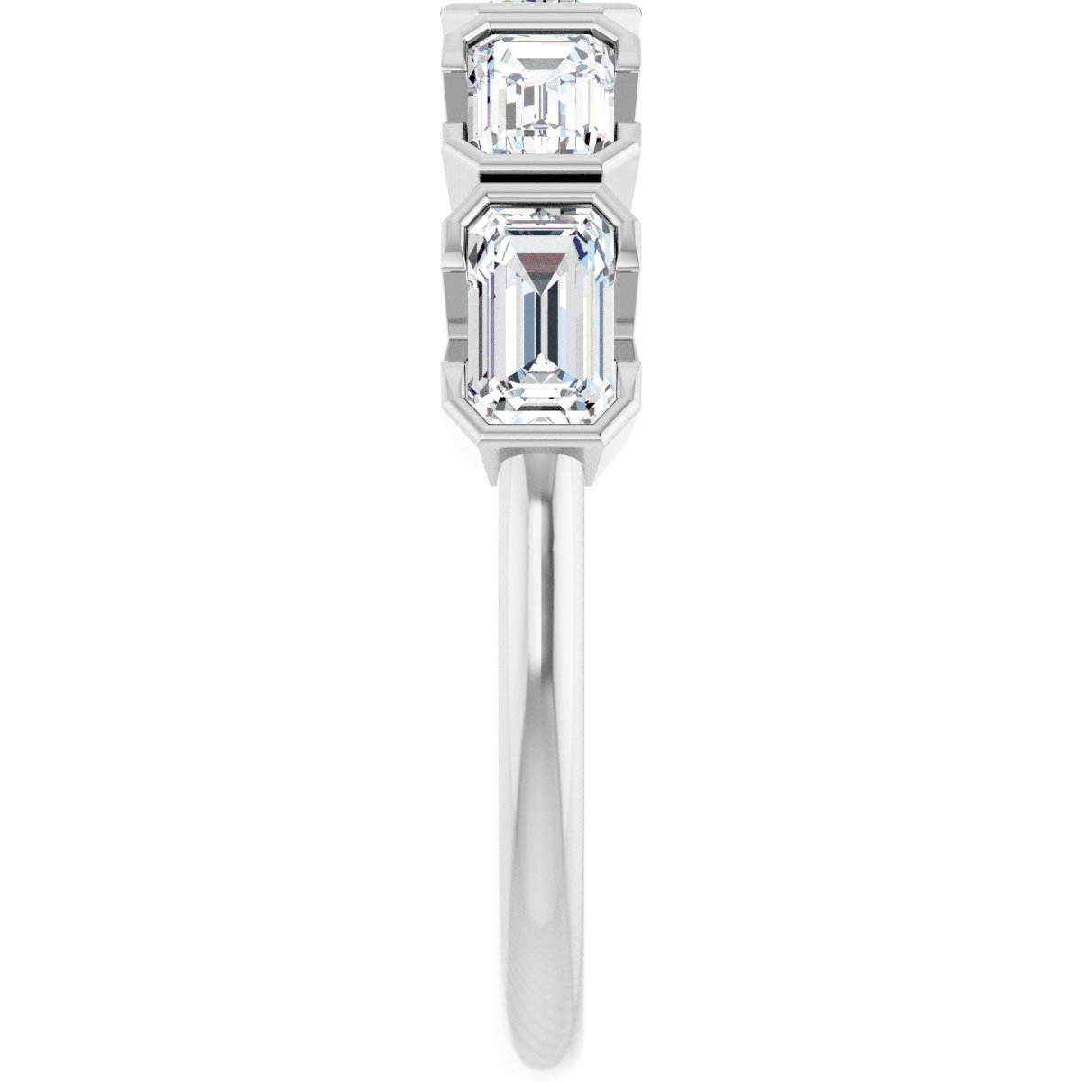 1 1/2 Ctw Emerald Lab-Grown Diamond Anniversary Band - White Gold - Lab Grown Diamond