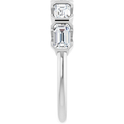 1 1/2 Ctw Emerald Lab-Grown Diamond Anniversary Band - White Gold - Lab Grown Diamond