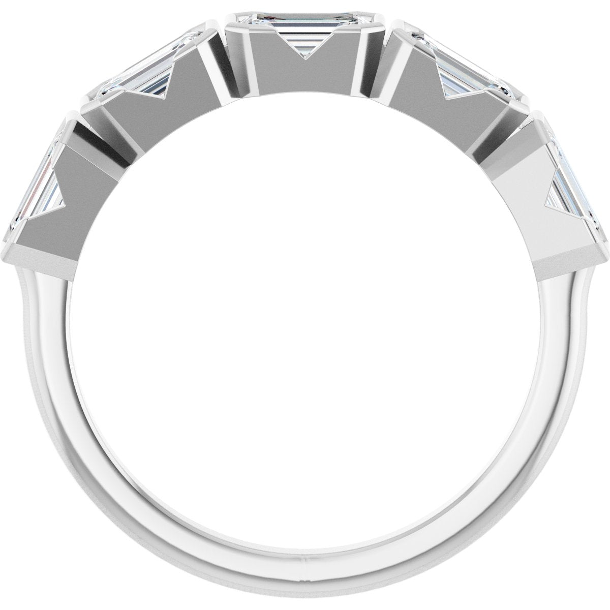 1 1/2 Ctw Emerald Lab-Grown Diamond Anniversary Band - White Gold - Lab Grown Diamond