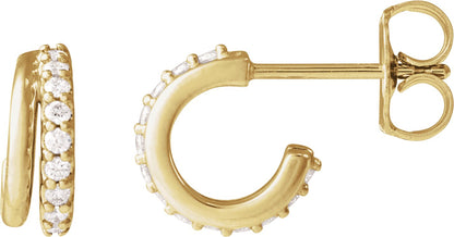 1/6 Ctw Lab-Grown Diamond Hoop Earrings
