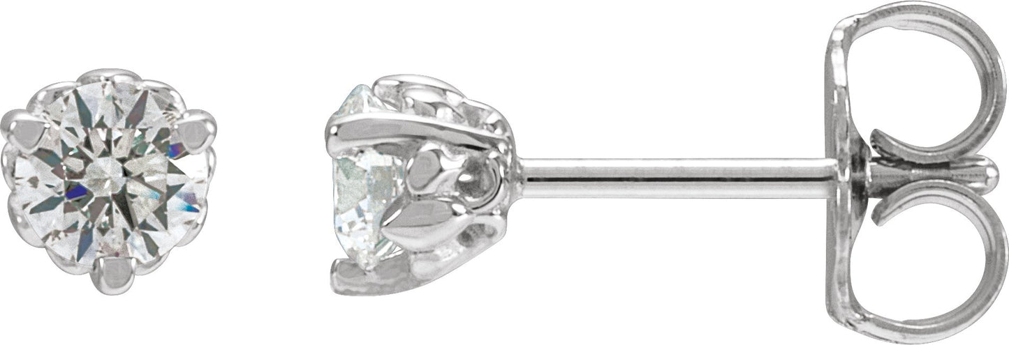 1/3 Ctw Lab-Grown Diamond 3-Prong Fleur-De-Lis Earrings
