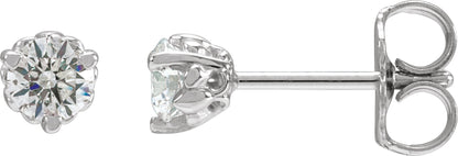 1/3 Ctw Lab-Grown Diamond 3-Prong Fleur-De-Lis Earrings