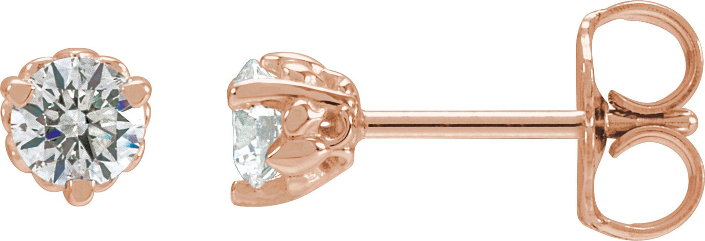 1/3 Ctw Lab-Grown Diamond 3-Prong Fleur-De-Lis Earrings - Lab Grown Diamond