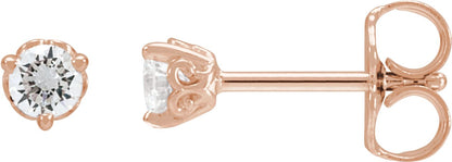 1/5 Ctw Lab-Grown Diamond 3-Prong Scroll Earrings - Lab Grown Diamond