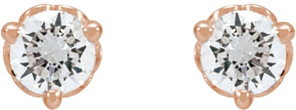 1/2 Ctw Lab-Grown Diamond 3-Prong Scroll Earrings - Yellow Gold - Lab Grown Diamond