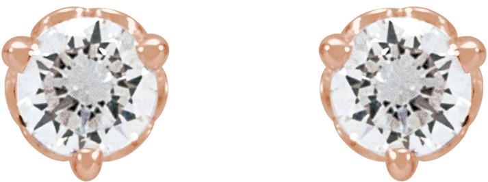 1/5 Ctw Lab-Grown Diamond 3-Prong Scroll Earrings - Yellow Gold - Lab Grown Diamond