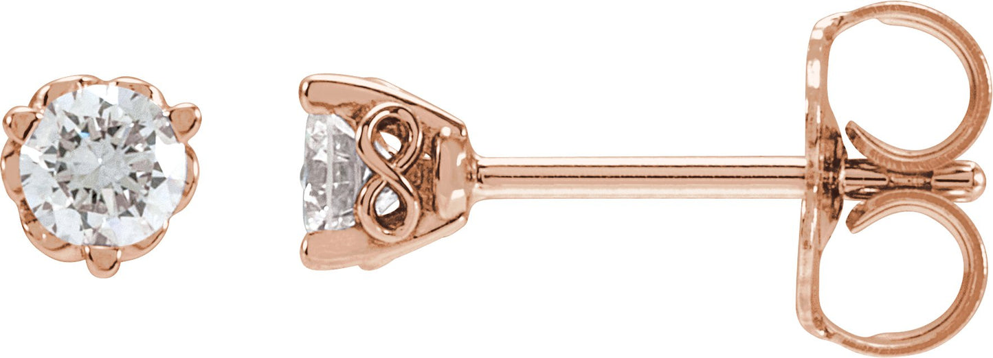 1/5 Ctw Lab-Grown Diamond Infinity-Inspired Earrings - Rose Gold - Lab Grown Diamond