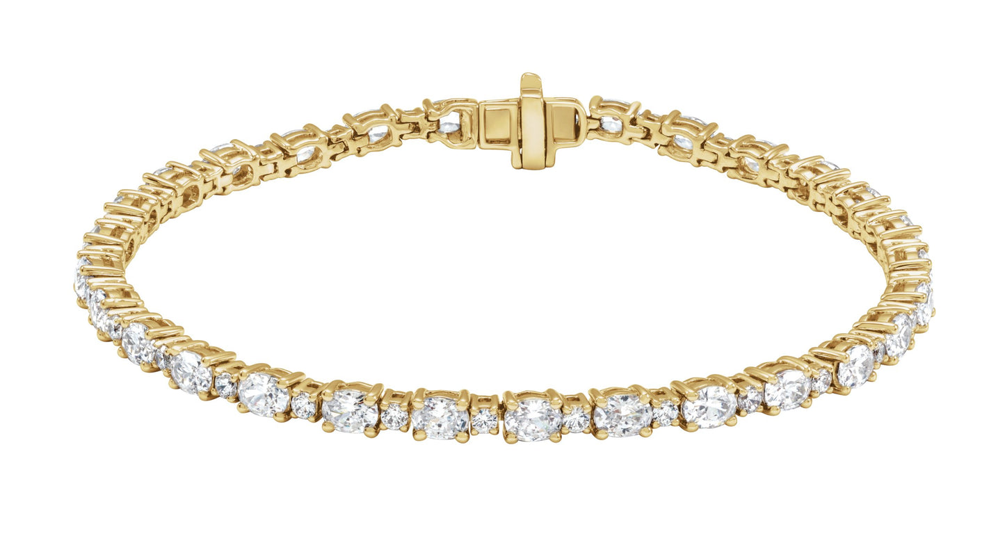 5 1/2 Ctw Oval Lab-Grown Diamond Line Bracelet - Lab Grown Diamond