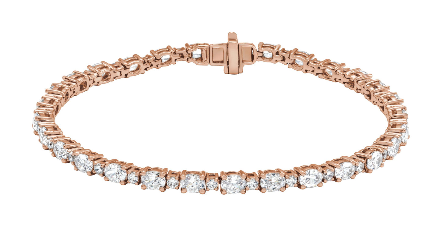 5 1/2 Ctw Oval Lab-Grown Diamond Line Bracelet - Rose Gold - Lab Grown Diamond