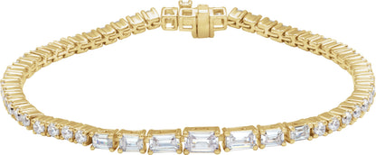 4 5/8 Ctw Emerald Lab-Grown Diamond Line Bracelet - Lab Grown Diamond
