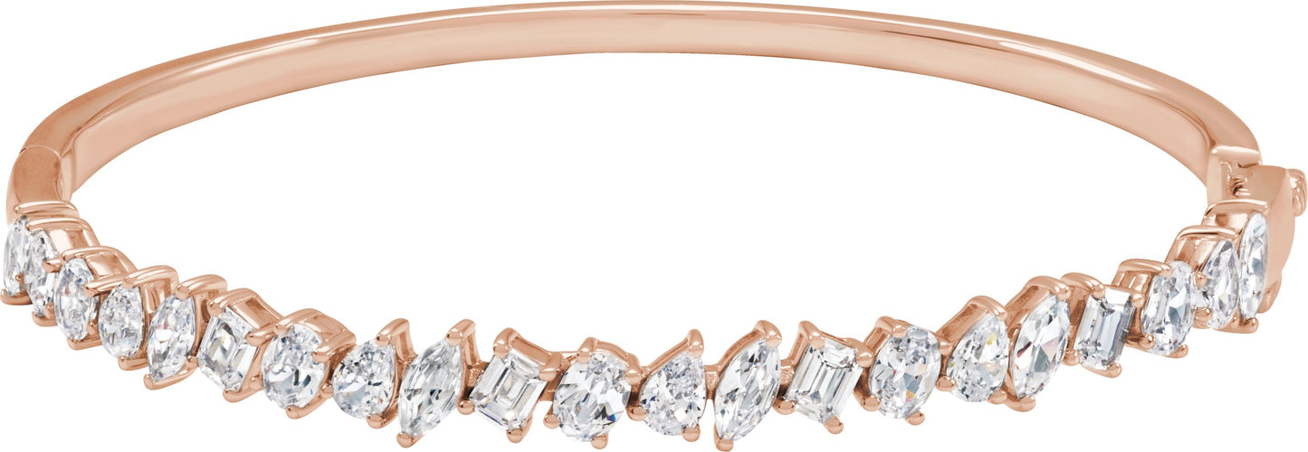 4 1/5 Ctw Marquise Lab-Grown Diamond Bangle Bracelet - Rose Gold - Lab Grown Diamond