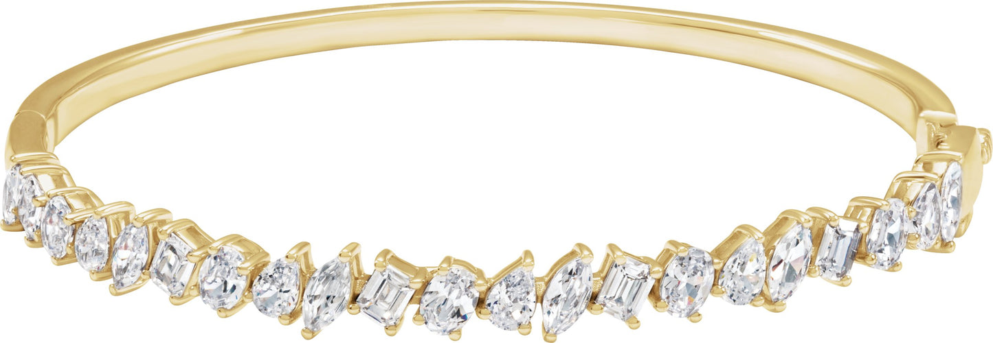 4 1/5 Ctw Marquise Lab-Grown Diamond Bangle Bracelet - Lab Grown Diamond