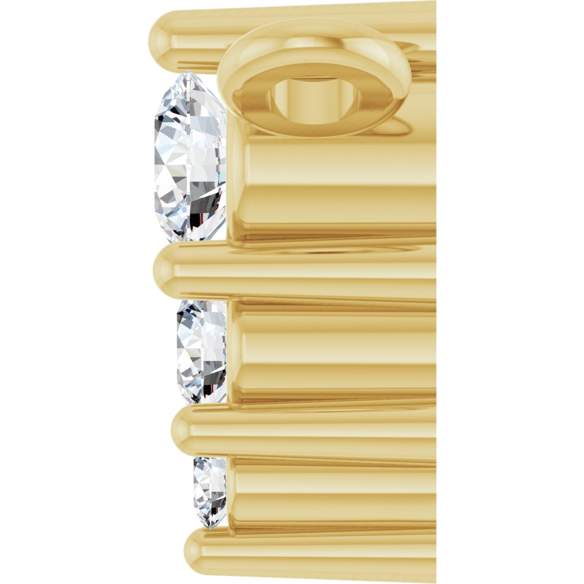 .05 Ctw Lab-Grown Diamond Graduated Bar Necklace - Rose Gold - Lab Grown Diamond