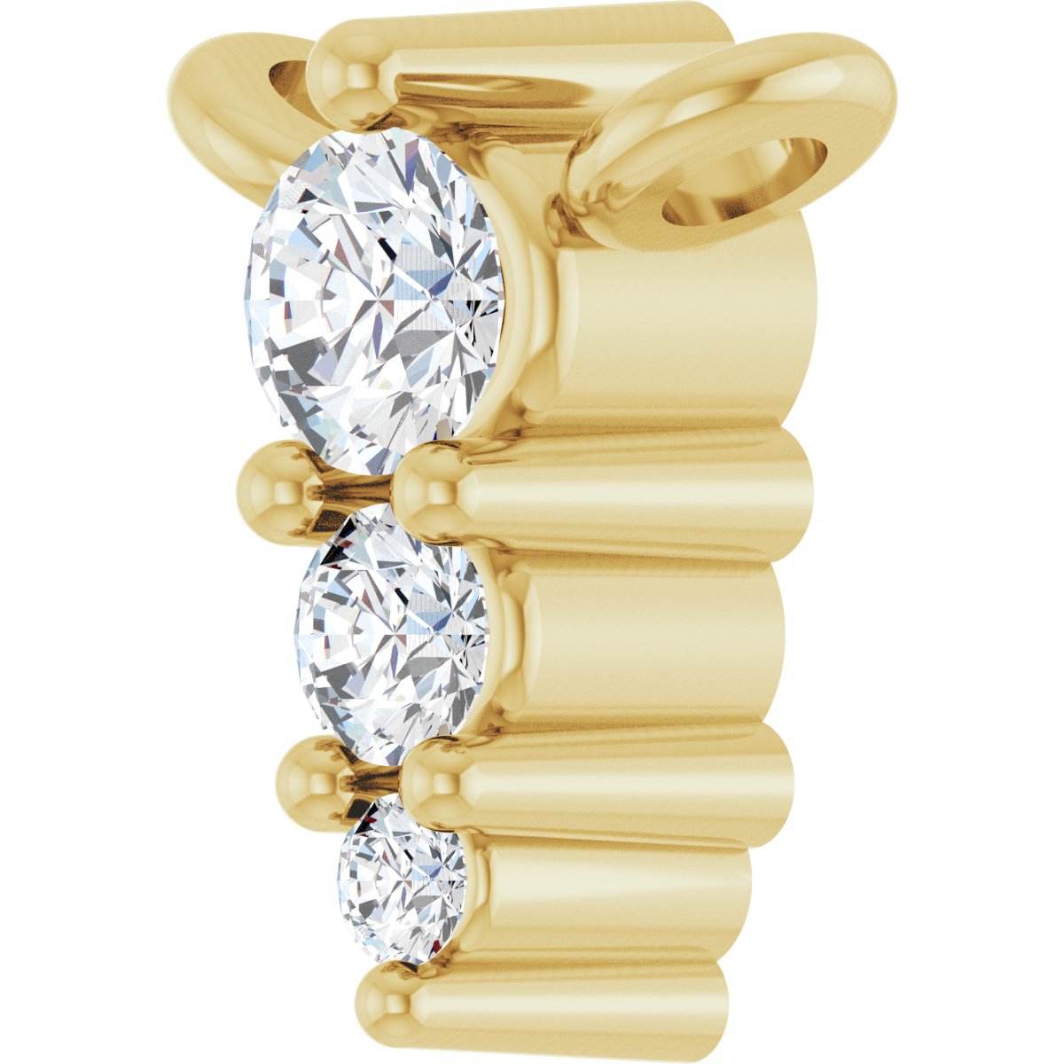1/8 Ctw Lab-Grown Diamond Graduated Bar Necklace - Yellow Gold - Lab Grown Diamond