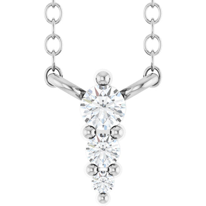 .05 Ctw Lab-Grown Diamond Graduated Bar Necklace - Lab Grown Diamond