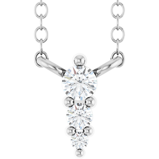 .05 Ctw Lab-Grown Diamond Graduated Bar Necklace - Lab Grown Diamond