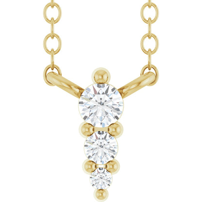 .05 Ctw Lab-Grown Diamond Graduated Bar Necklace