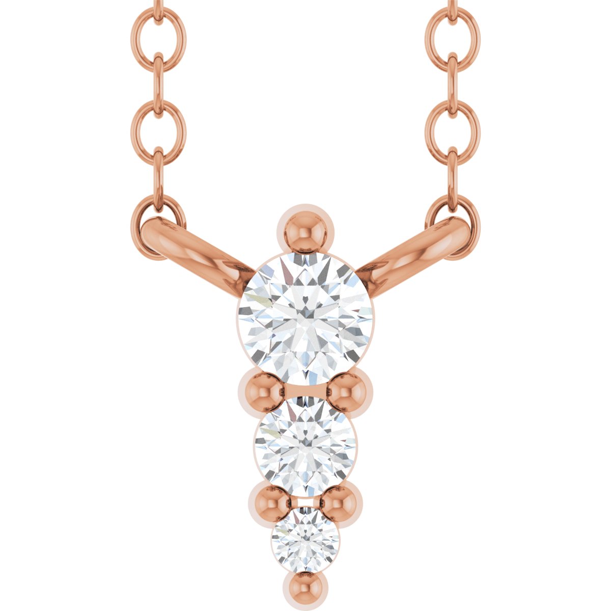 .05 Ctw Lab-Grown Diamond Graduated Bar Necklace