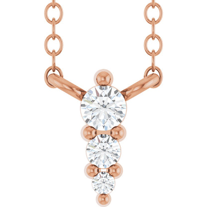 .05 Ctw Lab-Grown Diamond Graduated Bar Necklace