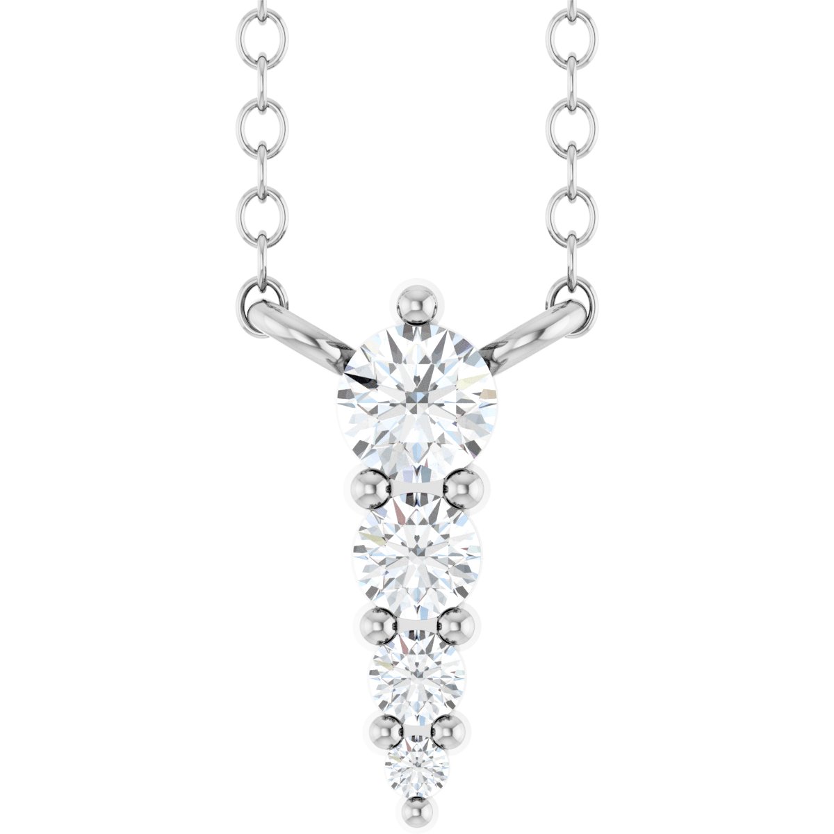 1/8 Ctw Lab-Grown Diamond Graduated Bar Necklace
