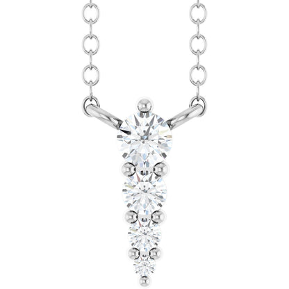 1/8 Ctw Lab-Grown Diamond Graduated Bar Necklace