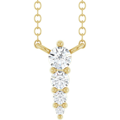 1/8 Ctw Lab-Grown Diamond Graduated Bar Necklace