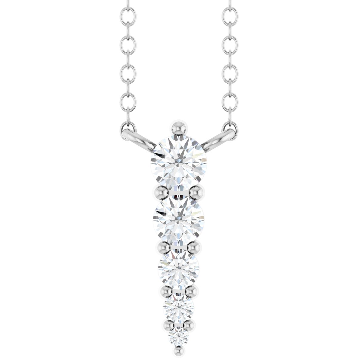 1/5 Ctw Lab-Grown Diamond Graduated Bar Necklace
