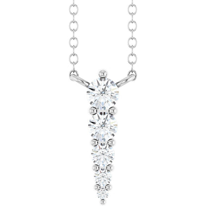 1/5 Ctw Lab-Grown Diamond Graduated Bar Necklace
