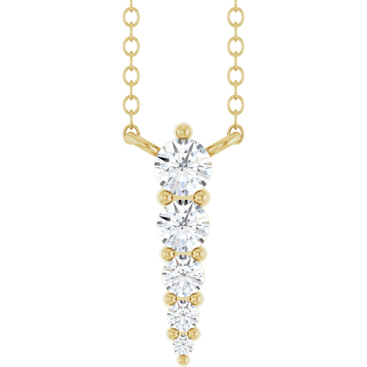 1/5 Ctw Lab-Grown Diamond Graduated Bar Necklace - Lab Grown Diamond