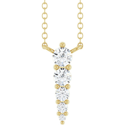 1/5 Ctw Lab-Grown Diamond Graduated Bar Necklace - Lab Grown Diamond