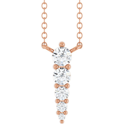 1/5 Ctw Lab-Grown Diamond Graduated Bar Necklace