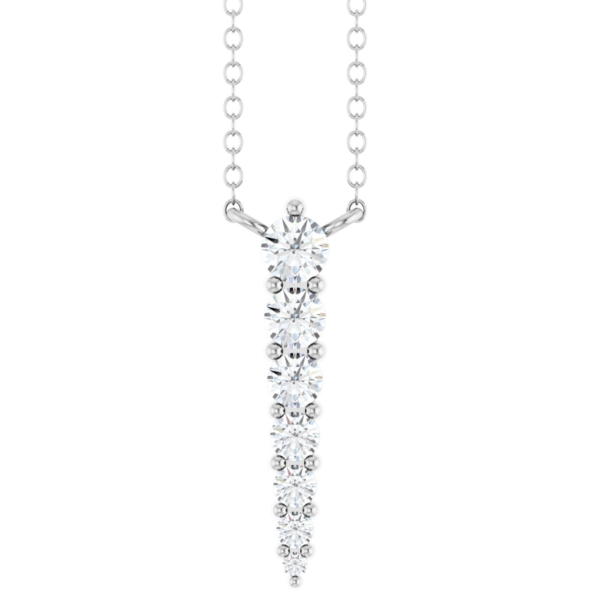 1/4 Ctw Lab-Grown Diamond Graduated Bar Necklace