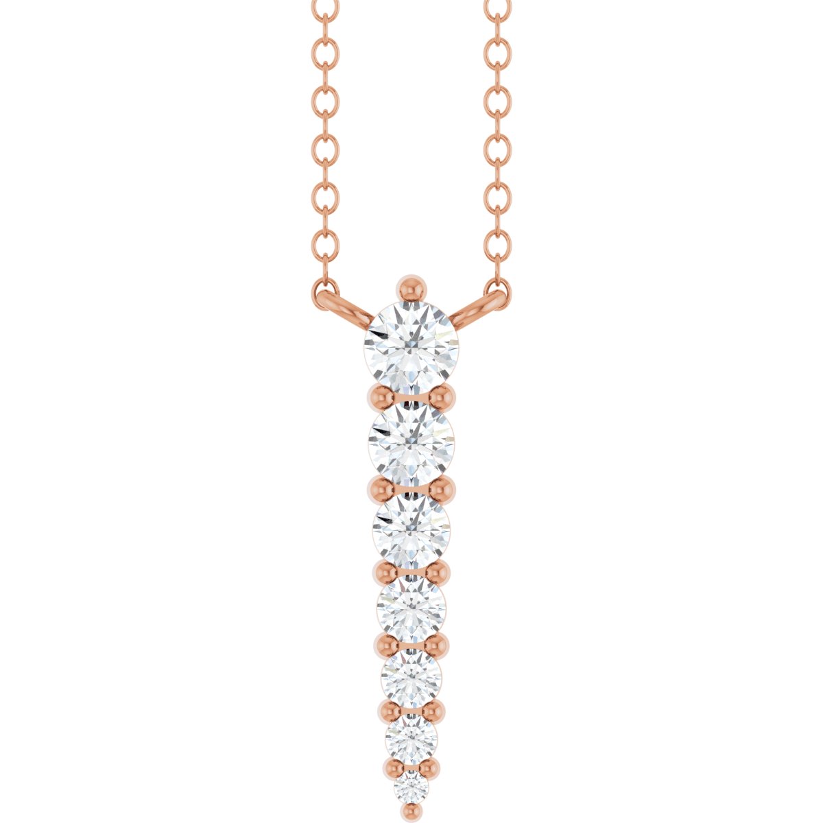 1/4 Ctw Lab-Grown Diamond Graduated Bar Necklace