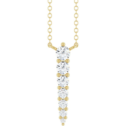 1/4 Ctw Lab-Grown Diamond Graduated Bar Necklace - Lab Grown Diamond