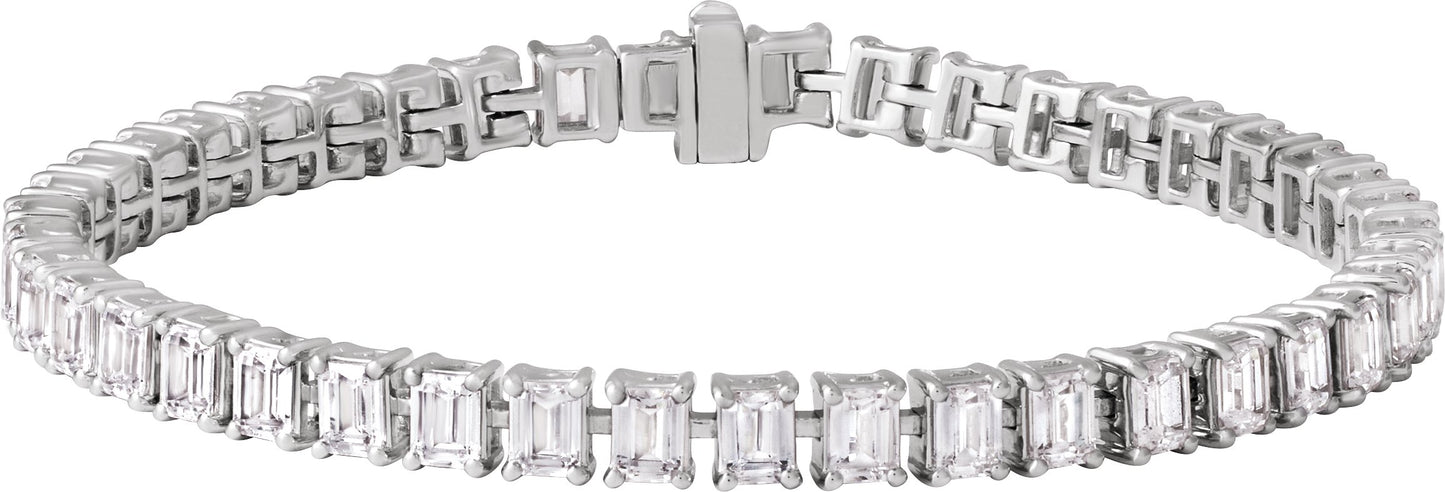 10 1/2 Ctw Emerald Lab-Grown Diamond Line Bracelet