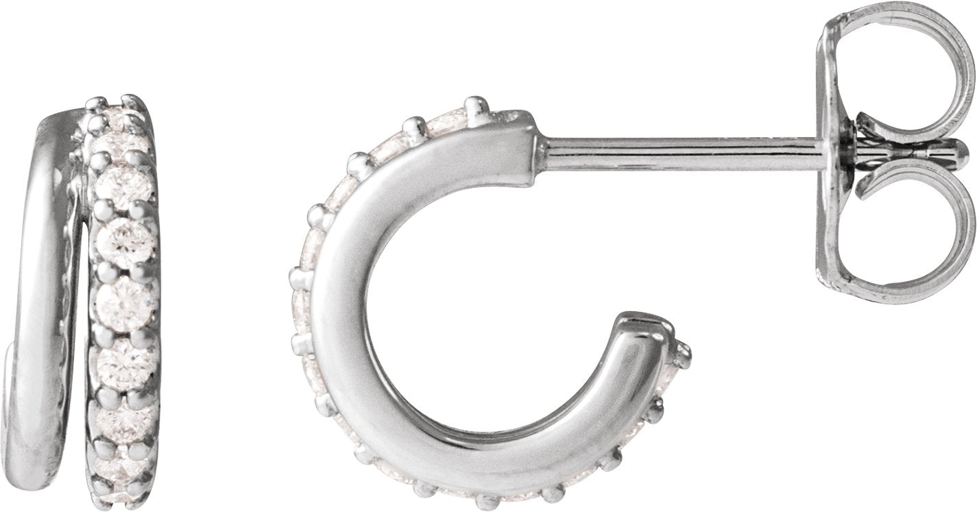 1/6 Ctw Lab-Grown Diamond Hoop Earrings