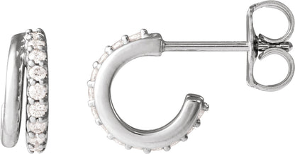 1/6 Ctw Lab-Grown Diamond Hoop Earrings