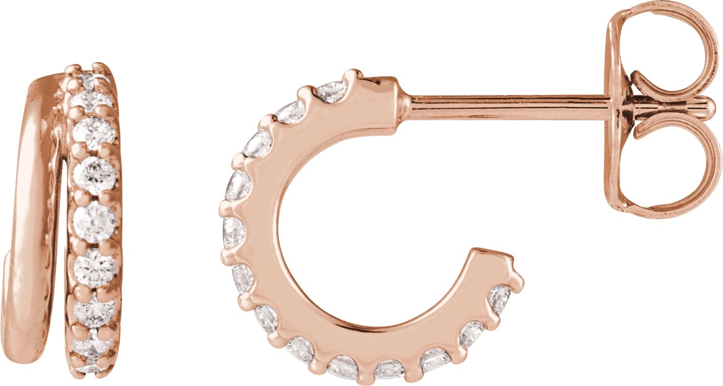 1/6 Ctw Lab-Grown Diamond Hoop Earrings - Lab Grown Diamond